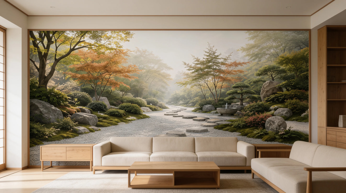 Mural de Jardín Japonés Sereno