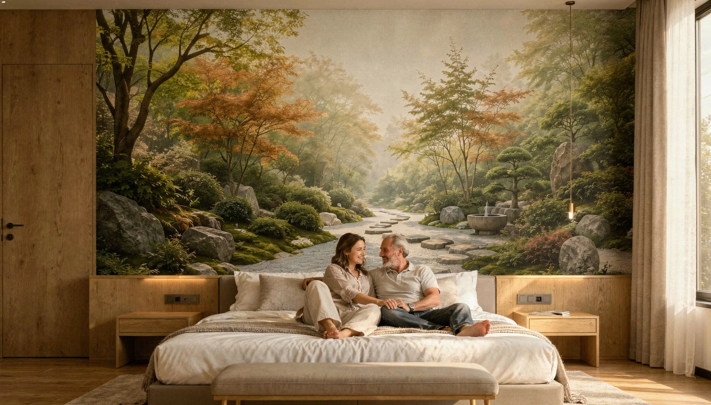 Mural de Jardín Japonés Sereno