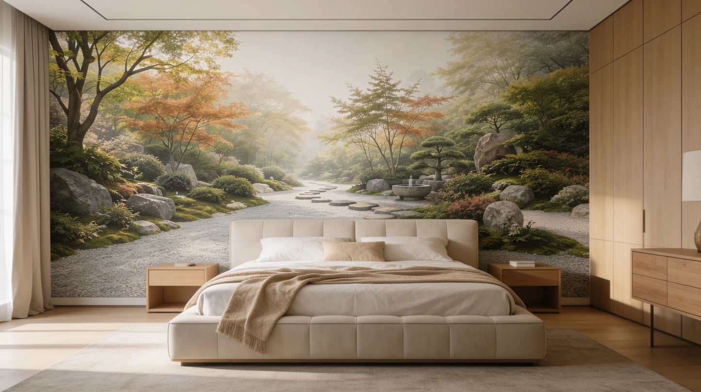 Mural de Jardín Japonés Sereno
